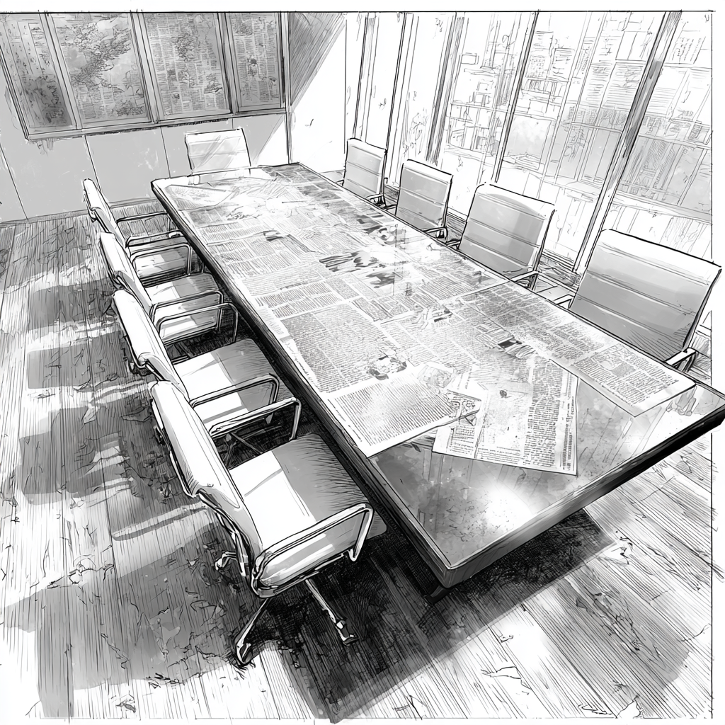 Bright open-plan office with large windows